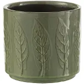 J-Line Cache Pot En Céramique Feuillage Vert