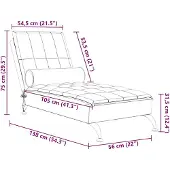vidaXL Chaise longue de massage avec traversin Taupe Tissu