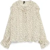 Vero Moda Chemisier 'VMPETRA' écru / marron / noir