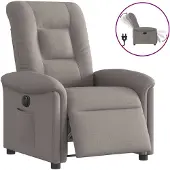 vidaXL Fauteuil relax électrique Tissu Taupe