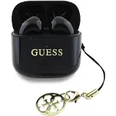 GUESS Słuchawki Tws Glossy Effect Printed Classic Logo & Charm Czarny