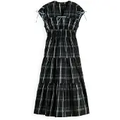 Scotch & Soda Gathered Taffeta Tied Sleeveless Midi Dress Noir 36 Femme