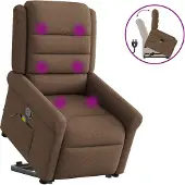 Syfax Fauteuil de massage inclinable Marron Tissu