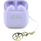 GUESS Tws Casque d'écoute à effet brillant Imprimé logo classique et breloque Lavande