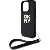DKNY Wrist Strap Stock Logo Case pour Iphone 16 Pro Max - Noir