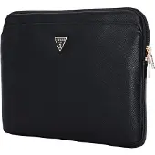 GUESS uess PU Grained Triangle Logo Sleeve for Notebook 14 - black (14", Apple), Sac pour notebook, Noir
