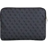 GUESS Bag Sleeve 14" 4G Zipper Pocket Triangle Logo black (14", Apple), Sac pour notebook, Noir