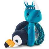 Maxomorra Marius The Rhino Rattle With Handles Bleu Enfants