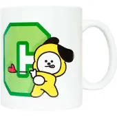 Pricenet Mug En Céramique Capacité 300ml Innocent, 'work Hard, Play Hard' Chimmy Bt21 Line Friends Bt21 Blanc