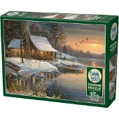 Cobble Hill Blockhütte en hiver 1000 pièces