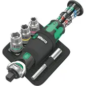 Wera 05004281001 Ensemble De 18 Pièces 8009 Zyklop Pocket Set 2 Jeu De Cliquets Et Douilles - 3/8" + 1/4"