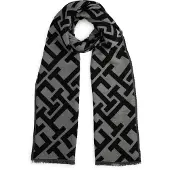 Tommy Hilfiger Écharpe gris foncé / noir