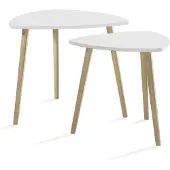 Vicco Table basse Twino Blanc/Sonoma 60x50cm Lot de 2, Model 57299