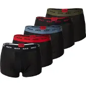 HUGO Lot de cinq boxers courts en coton stretch avec taille à logos