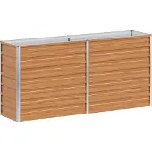 vidaXL Lit surélevé brun clair 160 x 40 x 77 cm Acier galvanisé