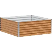 vidaXL Lit surélevé brun clair 98 x 100 x 36 cm Acier galvanisé