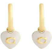 Coach Boucles d'oreilles 'HEART' or / blanc