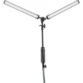 Platinet PDLD20 LED-Schreibtischlampe Flexy 20W dimmbar mit Klemme, 2 Arme, schwarz (500 lm)