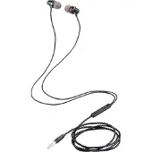 Renkforce RF-IE-JH01 Telefon In Ear Headset kabelgebunden Schwarz (metallic) (Filaire), Casque micro de bureau, Noir
