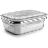 Ibili Lunchbox 669306 Edelstahl rechteckig 600 ml, Lunch box, Argent