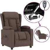 vidaXL Fauteuil relax électrique marron similicuir