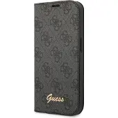 GUESS GUBKP14XHG4SHK iPhone 14 Pro Max 6,7" czarny/black book 4G Vintage Gold Logo (Apple iPhone 14 Pro Max), Coque pour téléphone portable, Noir