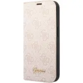 GUESS GUBKP14XHG4SHP iPhone 14 Pro Max 6,7" różowy/pink book 4G Vintage Gold Logo (Apple iPhone 14 Pro Max), Coque pour téléphone portable, Rose