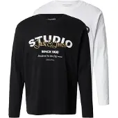 Jack & Jones T-Shirt 'JJYUKI' beige / noir / blanc