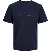 Jack & Jones T-Shirt 'JJEStar' bleu marine / orange