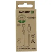Swissten Câble de données USB-C/Lightning 1,2 m, blanc (ECO PACK) - 8595217475663