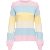 ONLY Pull-over 'ONLAtia' beige clair / bleu clair / jaune pastel / rose
