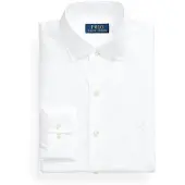 Ralph Lauren pour homme. 712827063003 Chemise en popeline blanche Custom Fit (43), Casuel, Coton, Classique, Manche longue