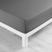 Douceur d'intérieur Drap Housse 2 Personnes 57 Fils Gris 140x190cm