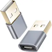 Helos 304282 - Adaptateur - USB 3.1 Type-C femelle/USB 2.0 mâle - gris foncé