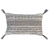 Atelier du Linge Coussins BOBO - Noir - 30x50 cm