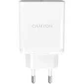 Canyon Chargeur mural H-20 avec USB-C 20W (20 W, 1 portion), Chargeur USB, Blanc