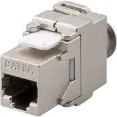 Goobay 95900 Module Keystone RJ45 CAT 6 ?, STP, argent - largeur 17,3 mm, type papillon, bornier pour montage LSA (sans outil)