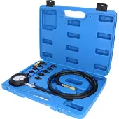 Ks Tools Kit de testeur de pression d'huile BT581450 Testeur d'huile, kit de testeur, y compris divers adaptateurs 0 - 10 bar