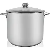 Kruger Karl Krüger 72727 Jumbotopf acier inoxydable avec couvercle en verre 28 cm, capacité 14 litres / Casserole / Maxi Topf / INDUCTION