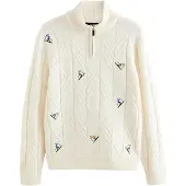 Next Pull-over 'Christmas Ski' écru / bleu / jaune