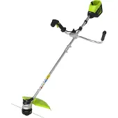 Greenworks GD60BCB - Coupe-gazon - 40 cm - Cordon en nylon - Poignée en U - 2 mm - Noir - Vert - Argent