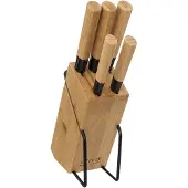5five Simply Smart Bloc à couteaux Bamboo équipé 6 pcs., avec couteaux, bambou, acier, 151357