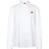 HUGO pour femme. 50556398 Chemise à coupe décontractée blanche (40), Casuel, Coton, Manche longue