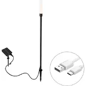 QAZQA Lampadaire d'extérieur noir avec LED rechargeable et solaire - Barry