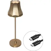 QAZQA Lampe de table rétro rechargeable IP44 dorée - Granny
