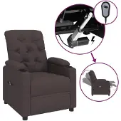 vidaXL Fauteuil relax électrique brun foncé Tissu