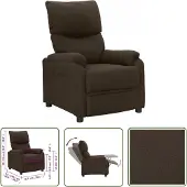 The Living Store fauteuil inclinable en tissu marron foncé