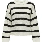 JDY Pull-over oversize 'JDYJusty' crème / noir