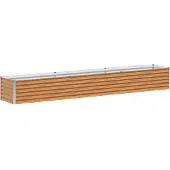 vidaXL Lit surélevé brun clair 290 x 50 x 36 cm Acier galvanisé