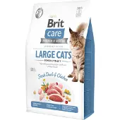 Brit Care Cat Grain-Free Large Cats - Croquettes hypoallergénique sans céréales avec canard et poulet pour chats de grandes races - 2 kg